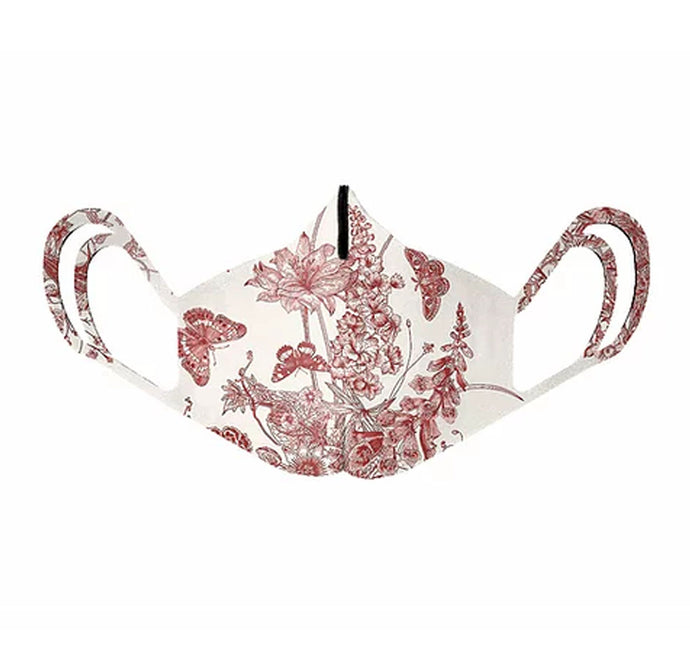 Red Toile Print Mask